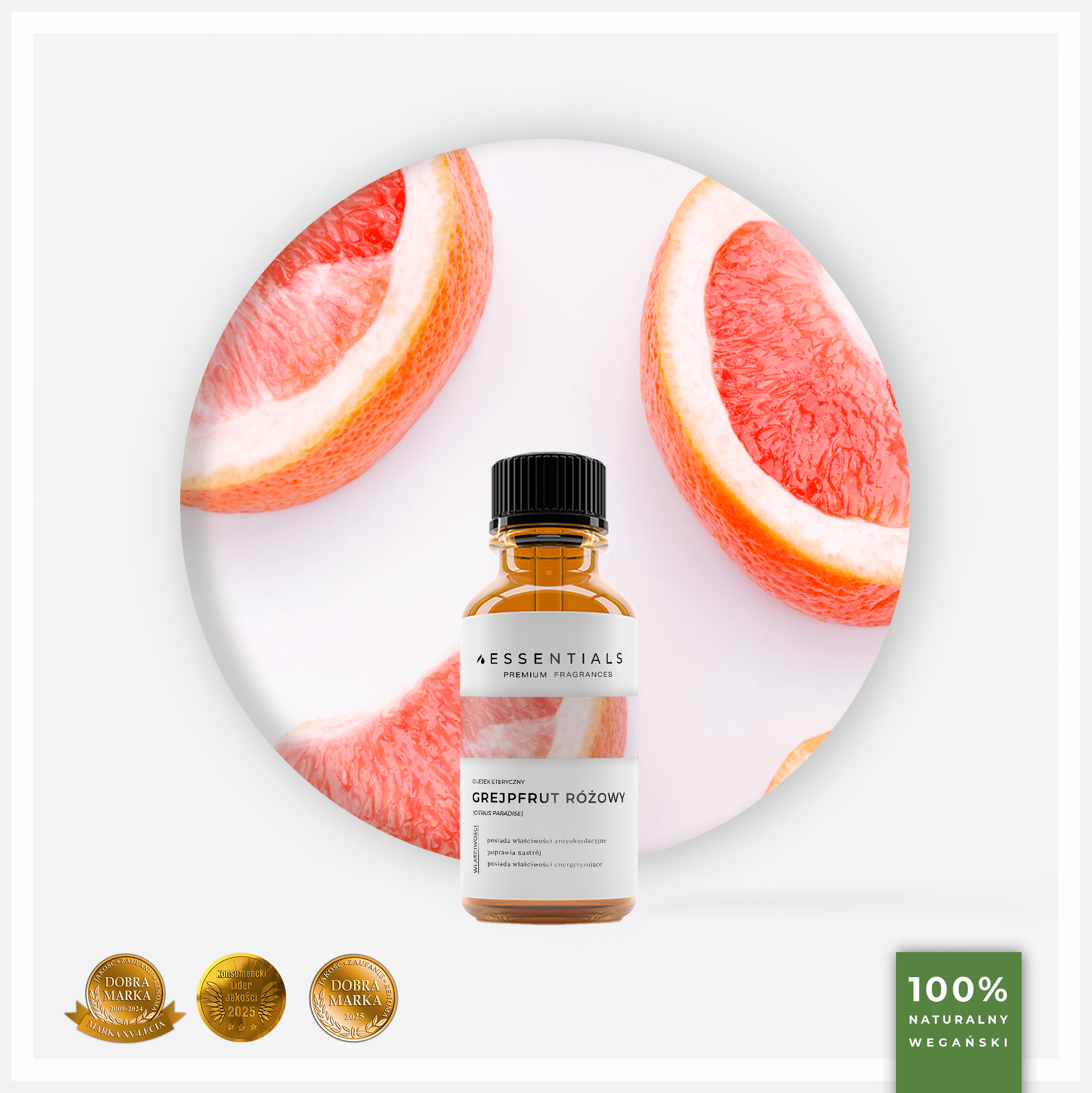 Olejek eteryczny Grejpfrutowy Różowy (Citrus Paradisi)