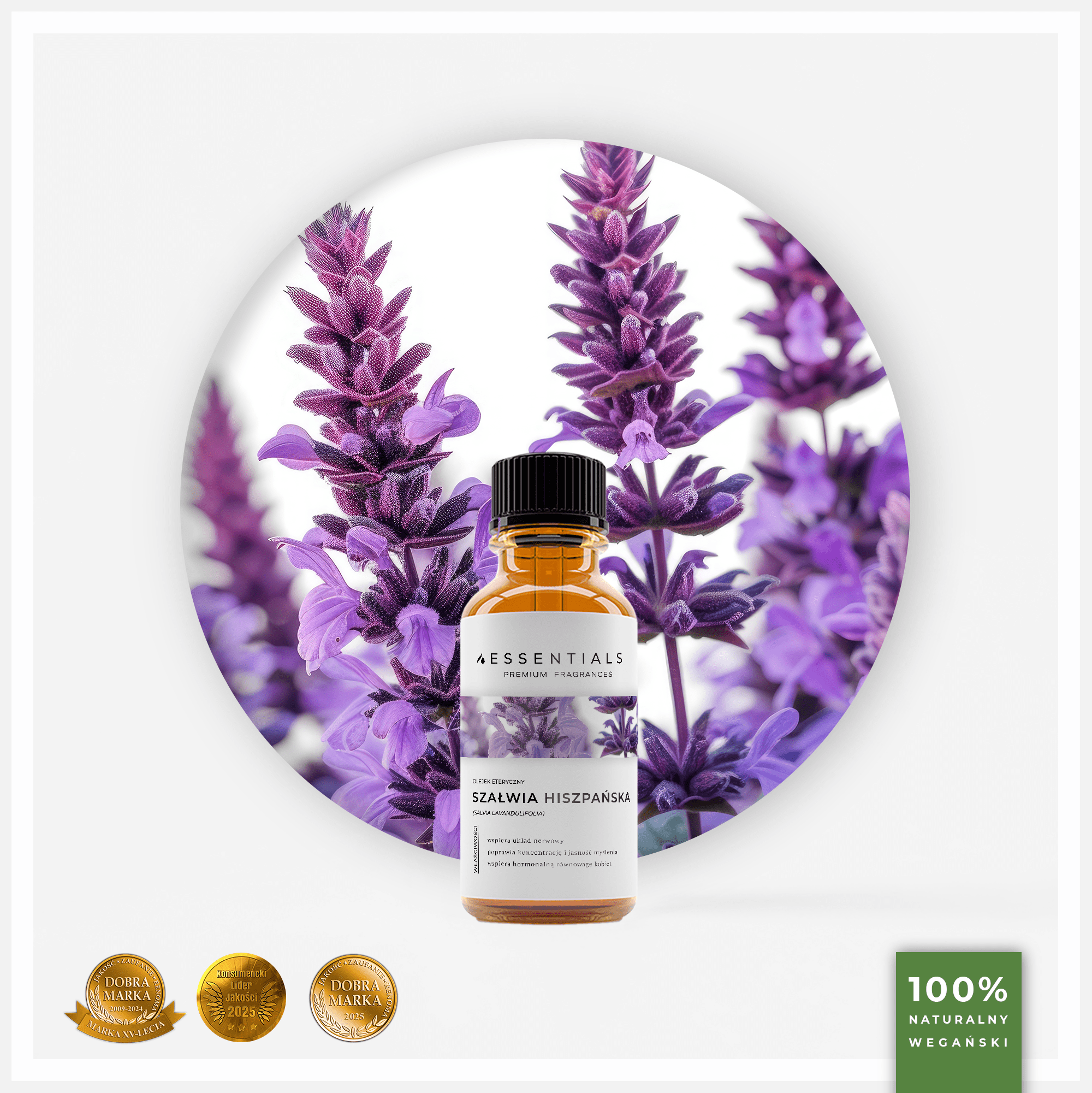 Olejek eteryczny z Szałwii Hiszpańskiej (Salvia Lavandulifolia)