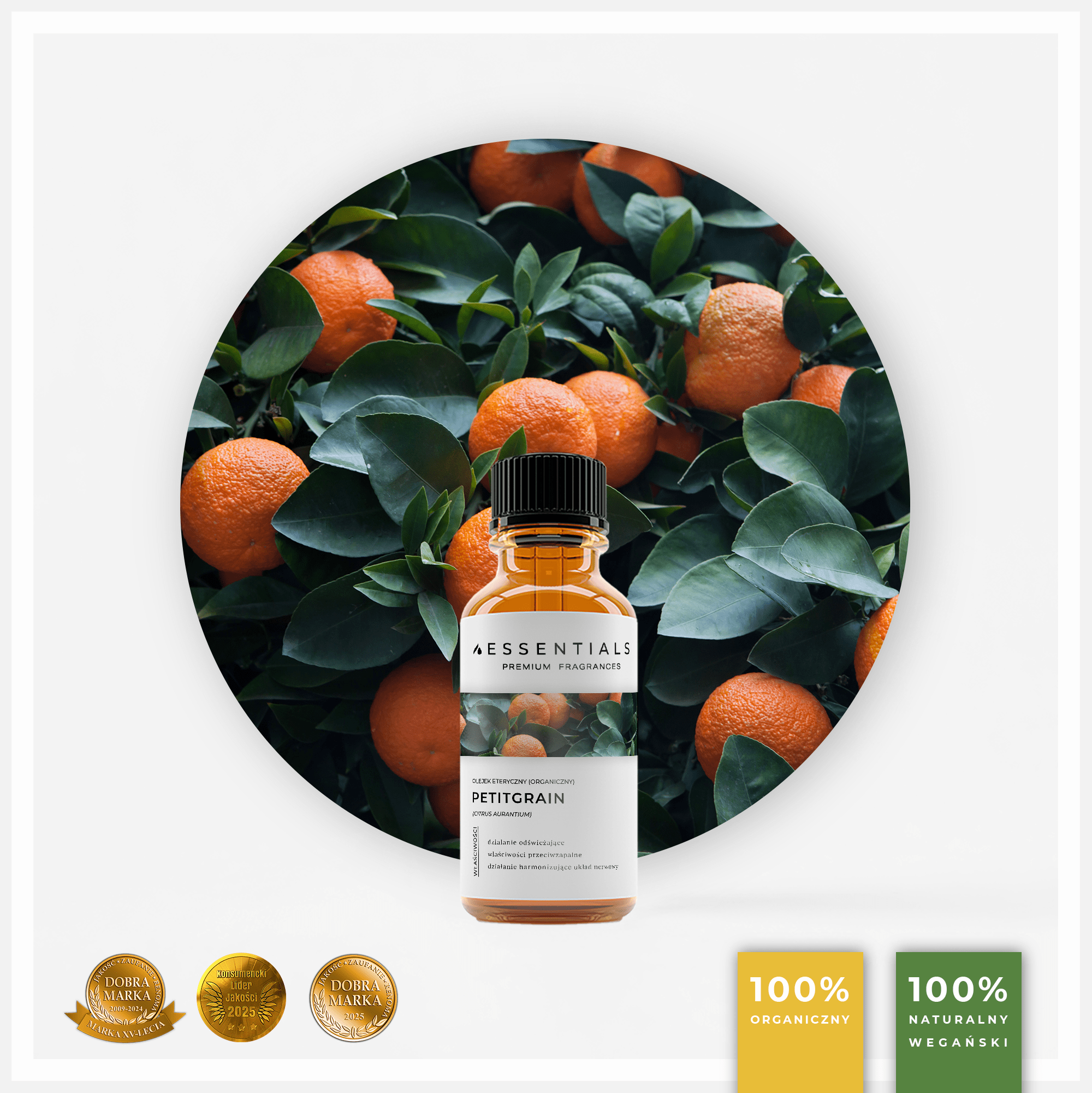 Olejek eteryczny ORGANICZNY Petitgrain (Citrus Aurantium)