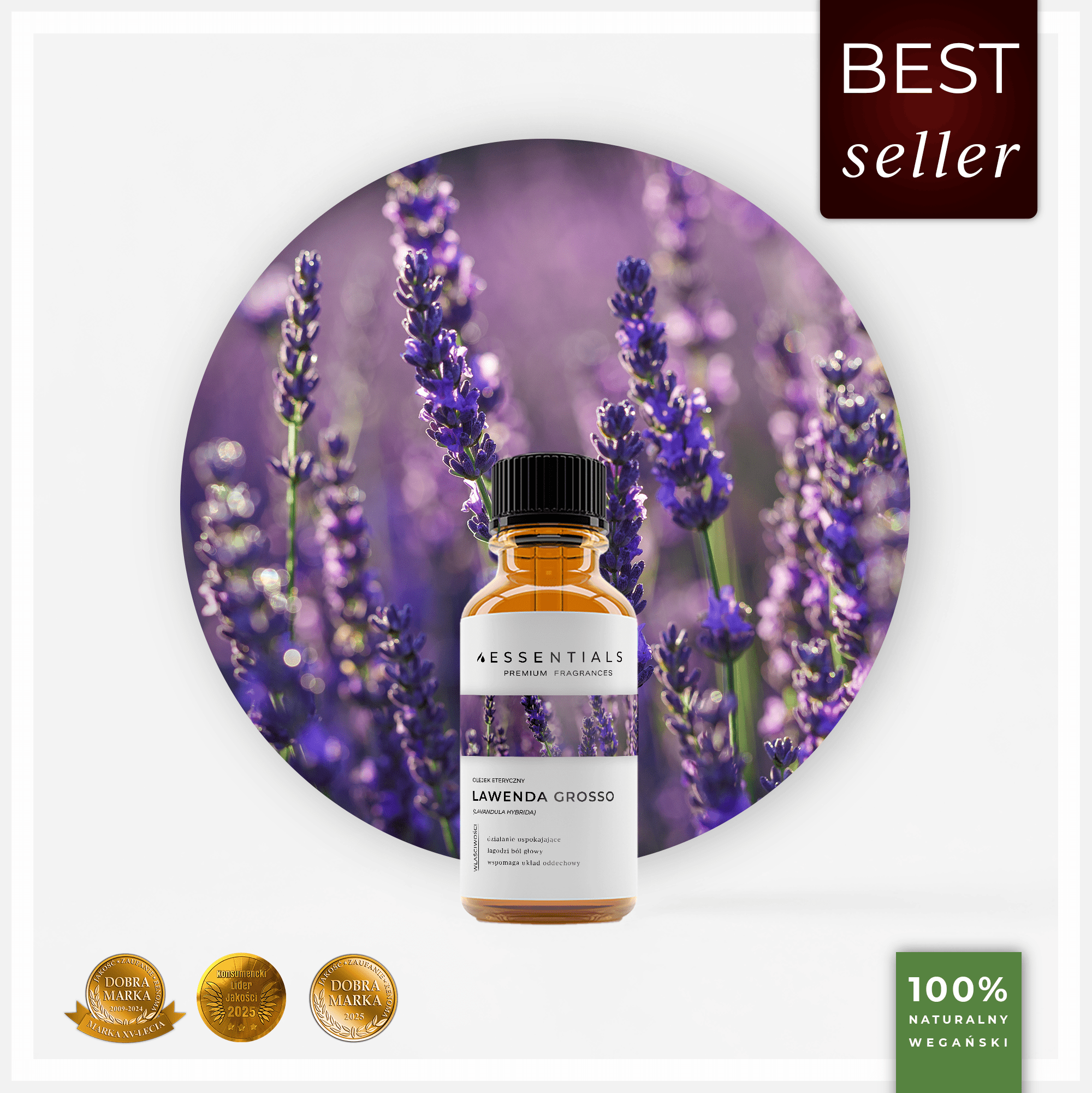 Olejek eteryczny Lawendowy Grosso (Lavandula Hybrida)