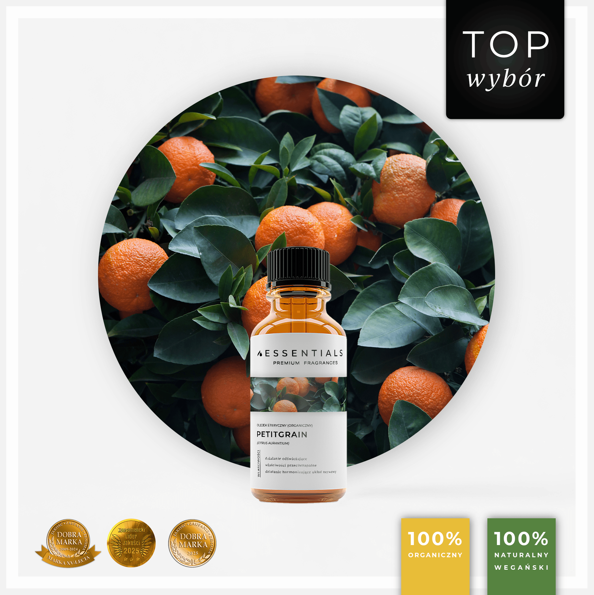 Olejek eteryczny ORGANICZNY Petitgrain (Citrus Aurantium)